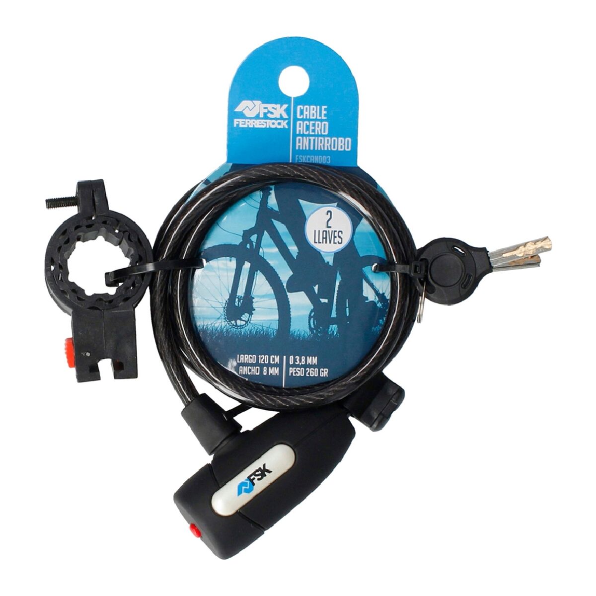 Cable with lock Ferrestock 8 mm 120 cm-2