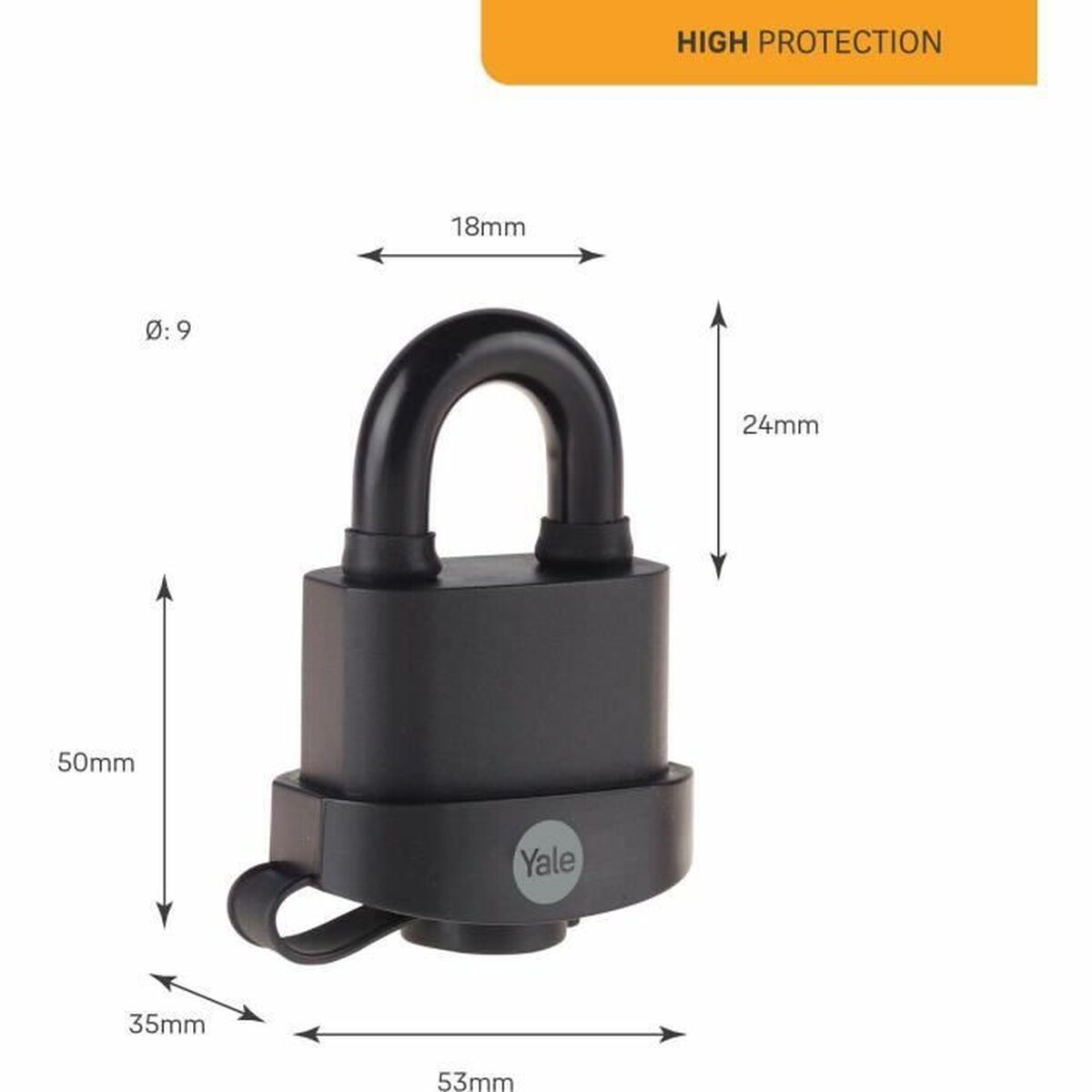 Fechadura com chave Yale Retangular Preto-4