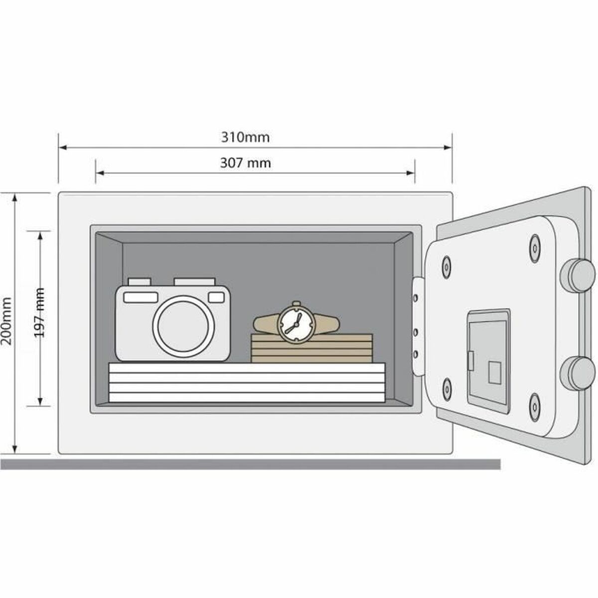 Сейф с электронным замком Yale Чёрный 8,6 L 20 x 31 x 20 cm Сталь-3