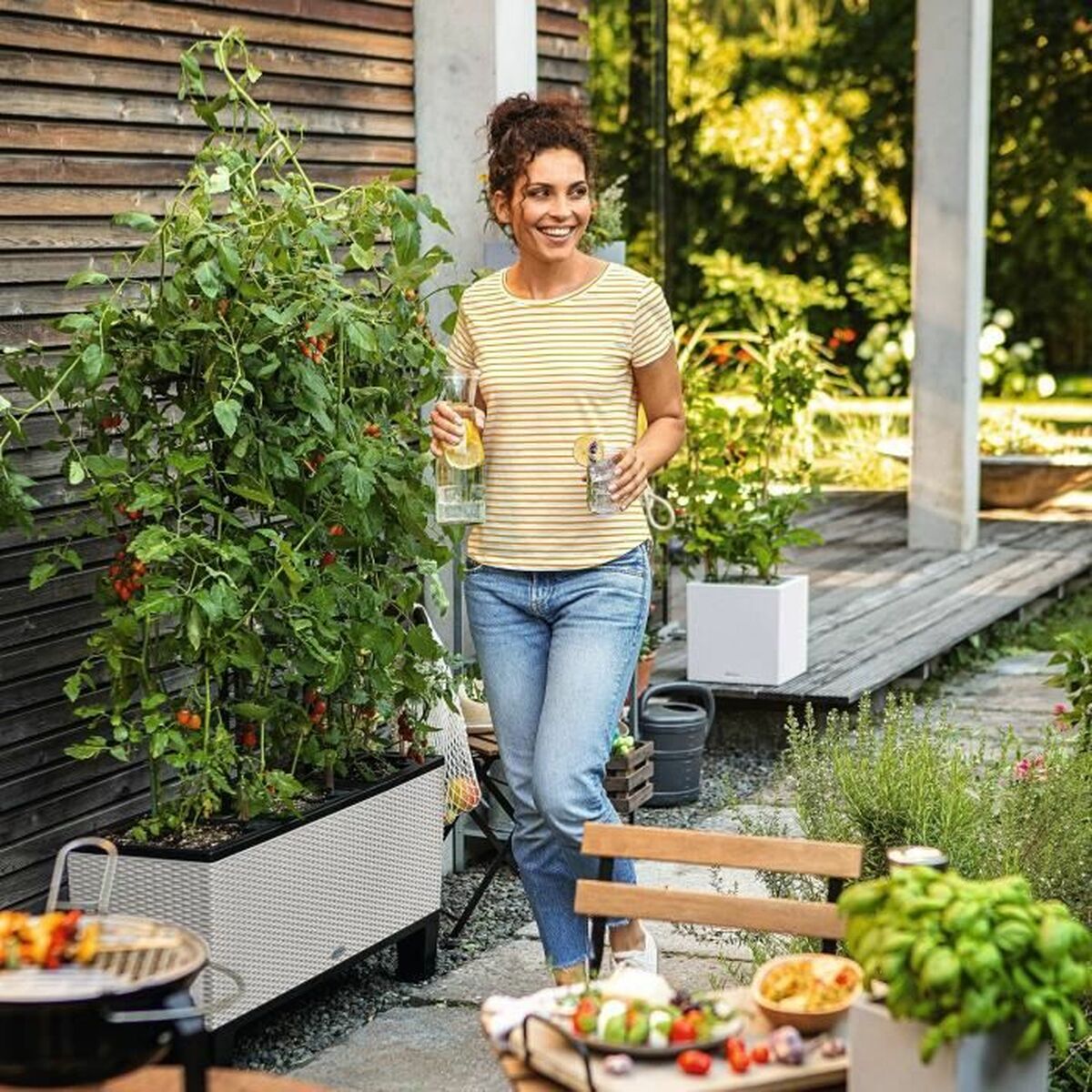 Горшок с автополивом Lechuza Светло-серый 100 x 32,5 x 34,5 cm Прямоугольный-5