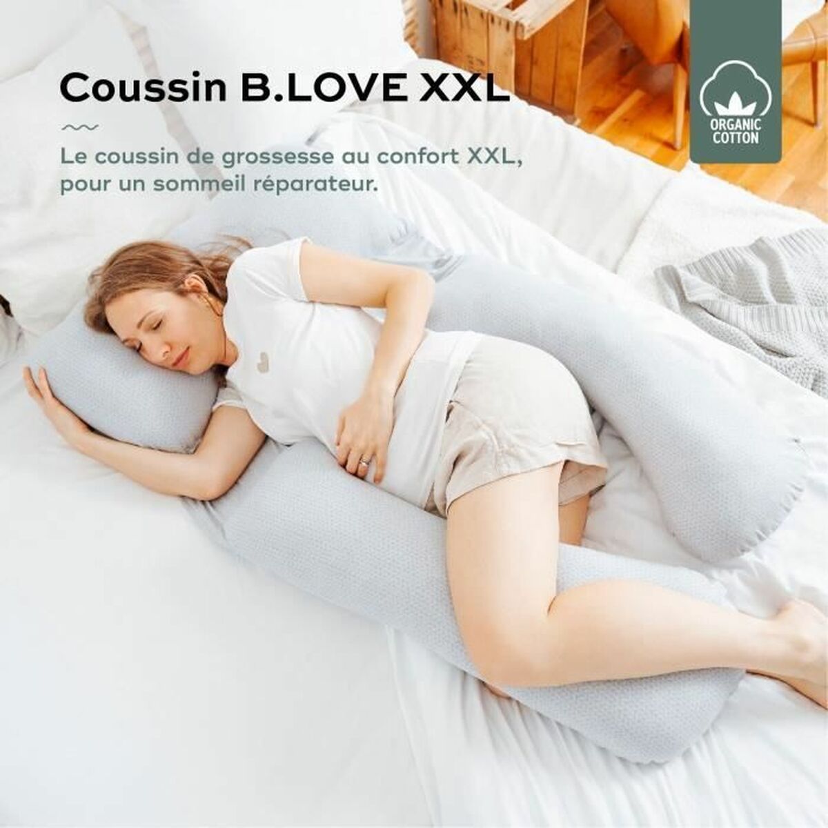 인체 공학적 측면 Cushion U Babymoov B.Love XXL 그레이 화이트-4