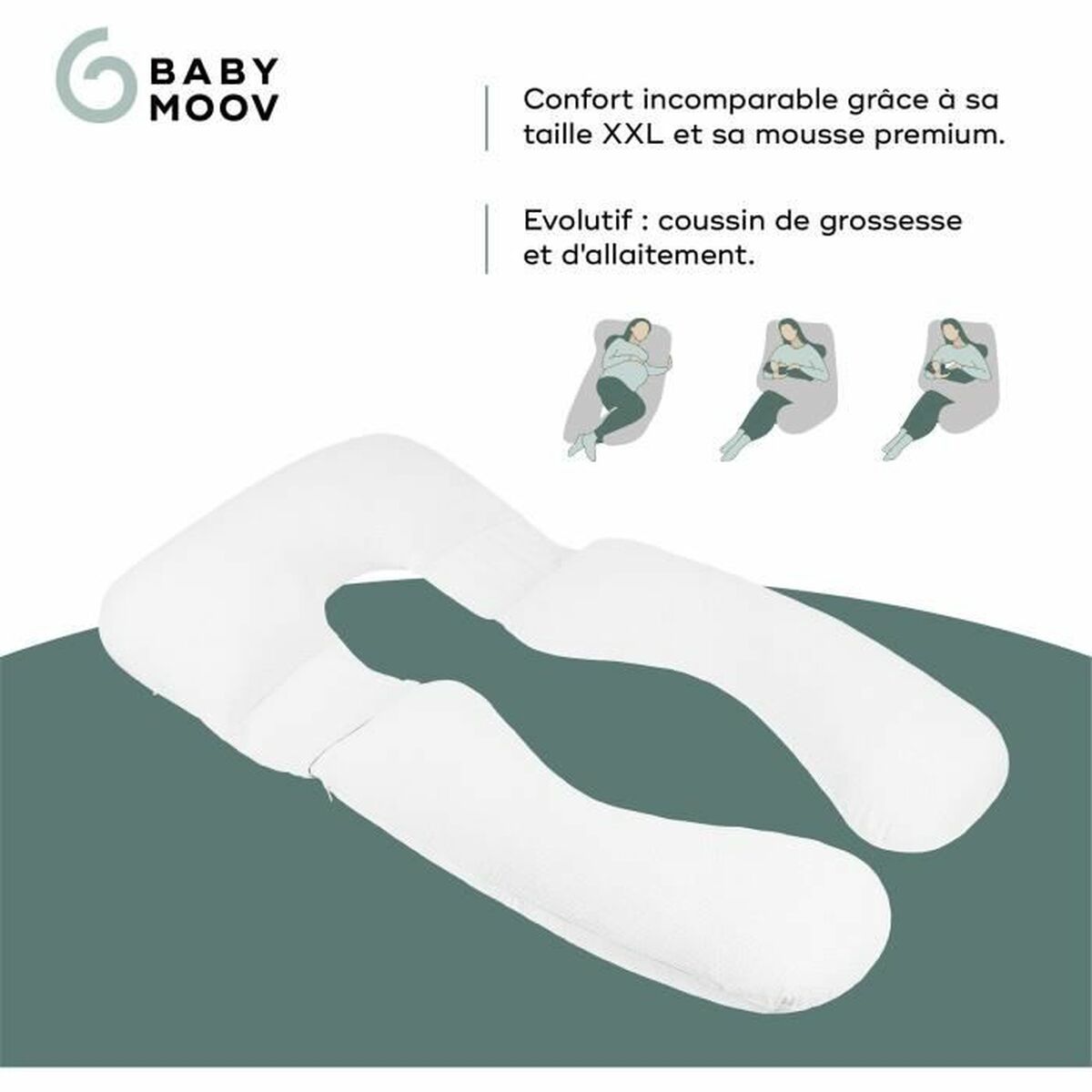 인체 공학적 측면 Cushion U Babymoov B.Love XXL 그레이 화이트-5