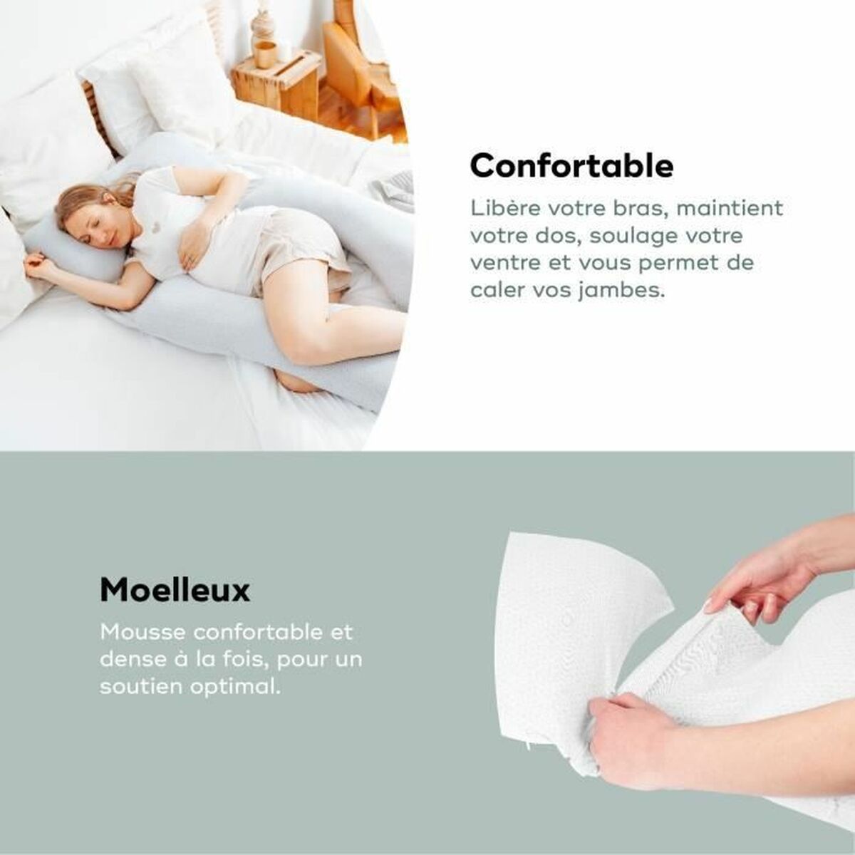 인체 공학적 측면 Cushion U Babymoov B.Love XXL 그레이 화이트-6