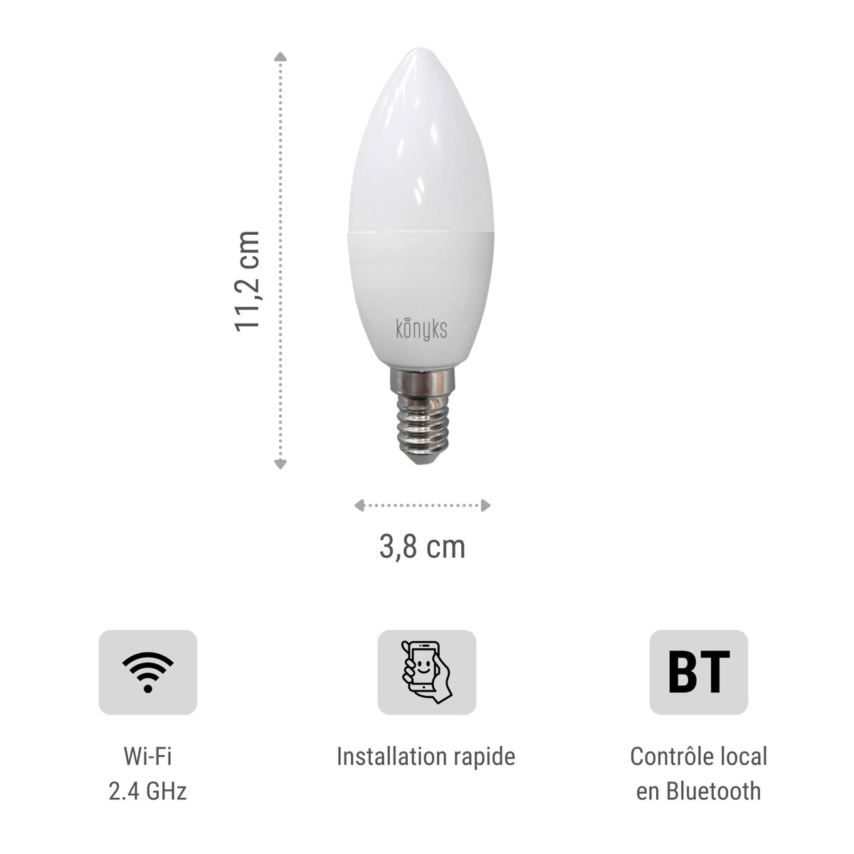 Konyks e14 weiße LED-Kerzenlampe-3