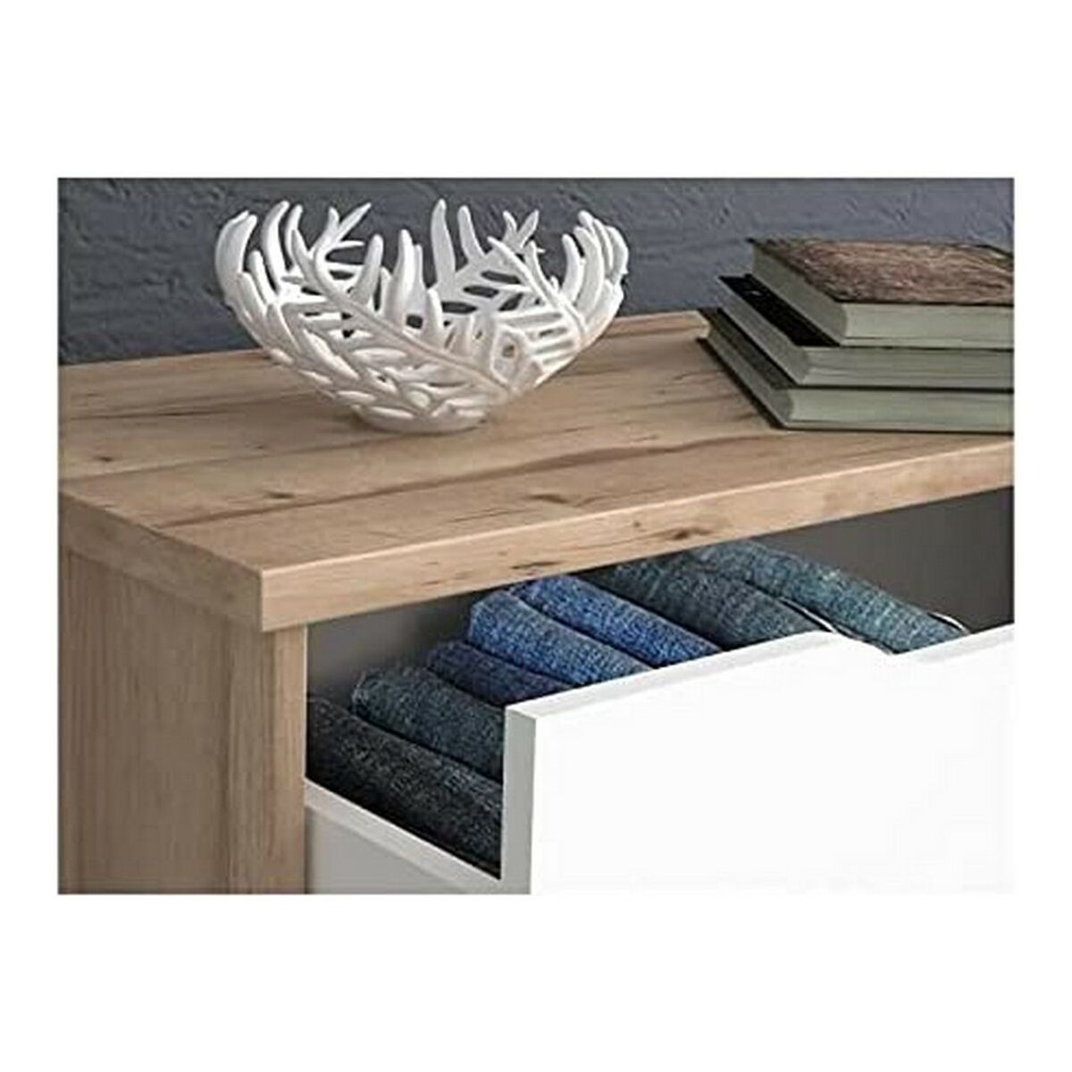 Tumba com caixas Vankka Carvalho de Madeira (80 x 42 x 86,3 cm)-8