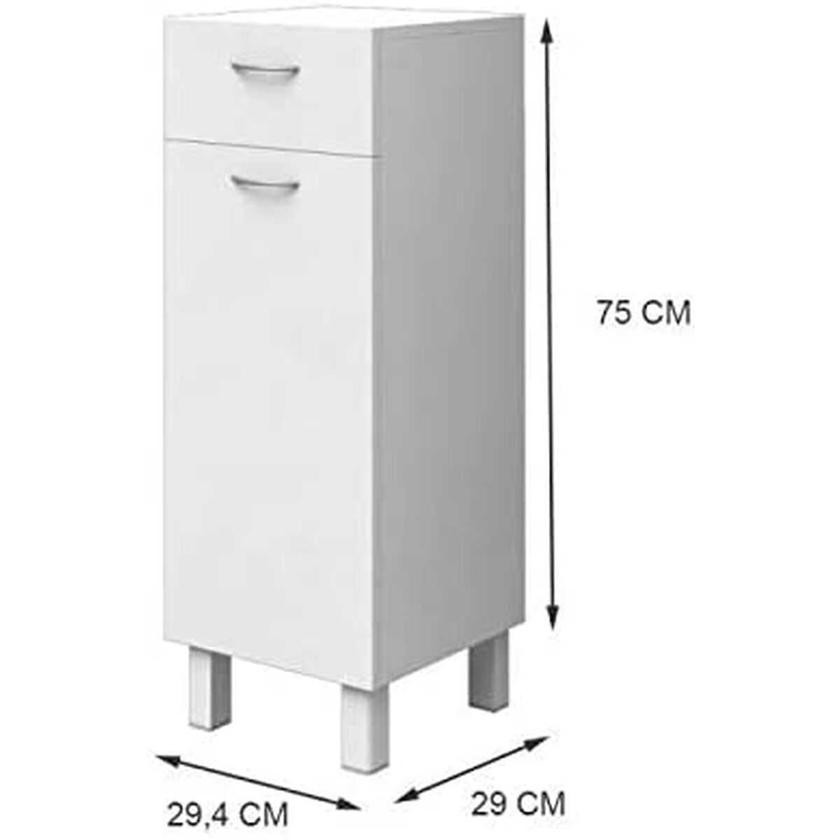 ארון 75 x 29 x 29. 4 ס ”מ לבן 30 ס” מ-8
