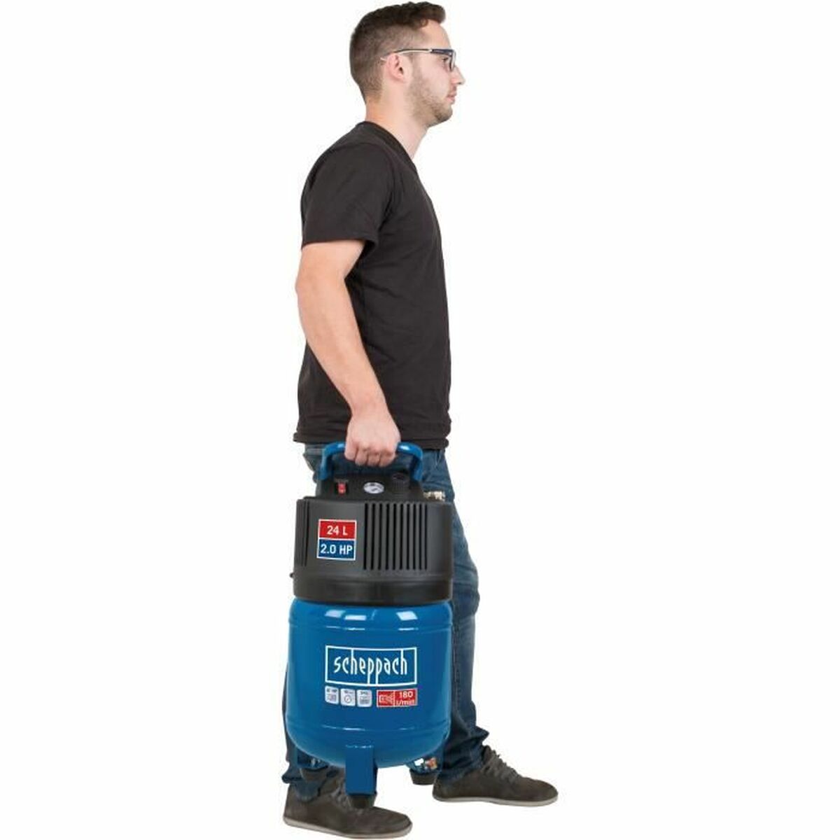 एयर कंप्रेसर शेप्पाच HC24V वर्टिकल 1500 डब्ल्यू 10 बार 24 एल-4