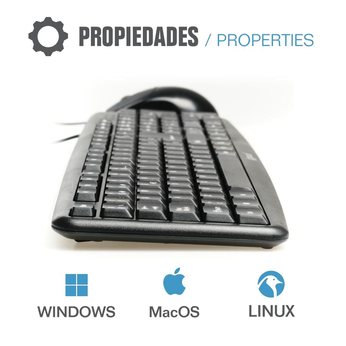 Клавиатура и мышь iggual QWERTY USB-2