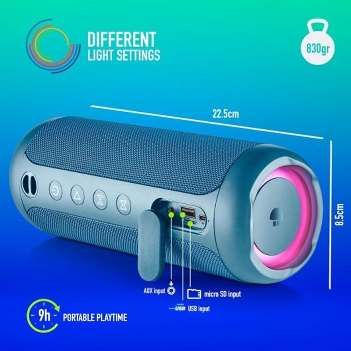Портативный Bluetooth-динамик NGS Синий 60 W-4