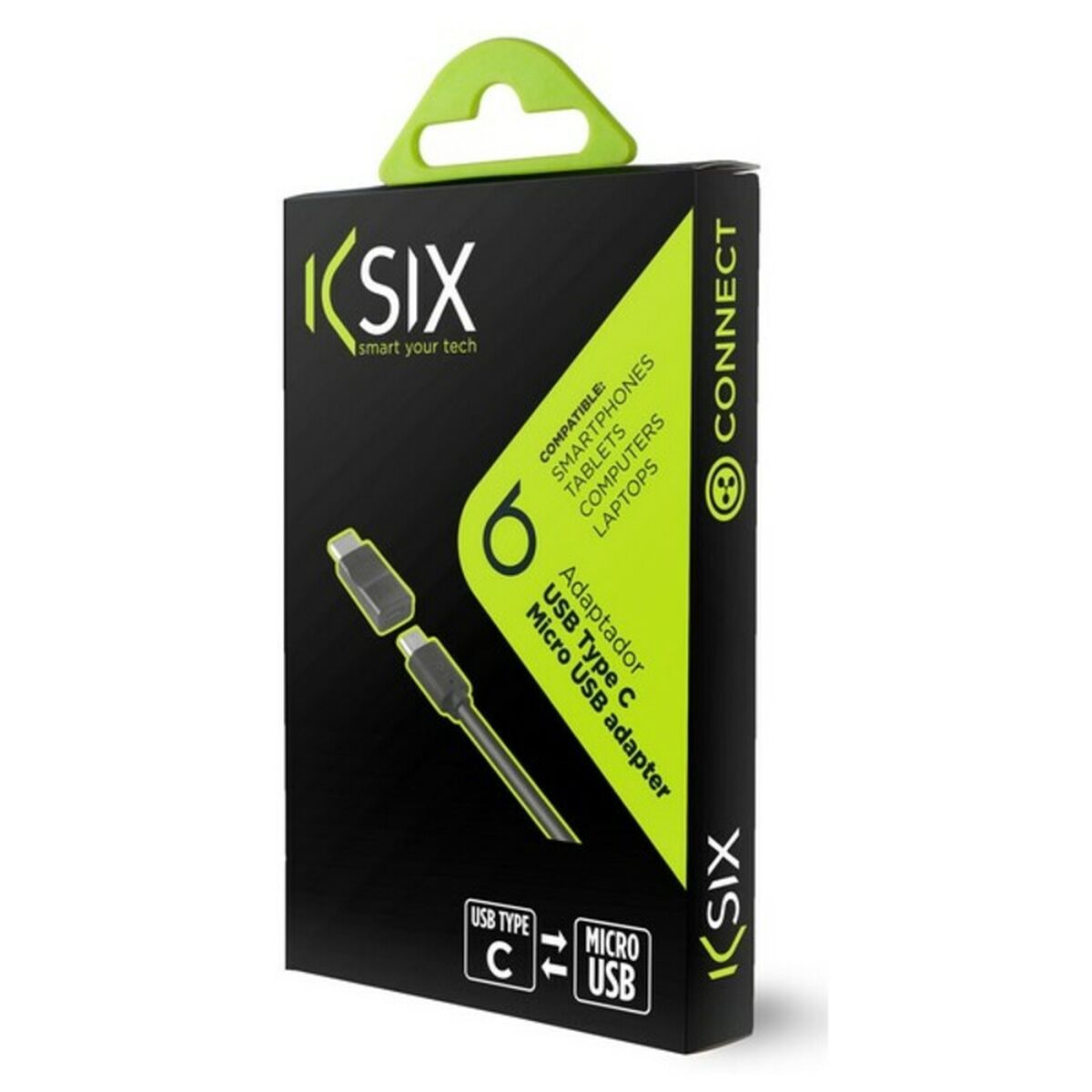 Адаптер USB 2.0 — USB-C 3.1 KSIX Чёрный-2