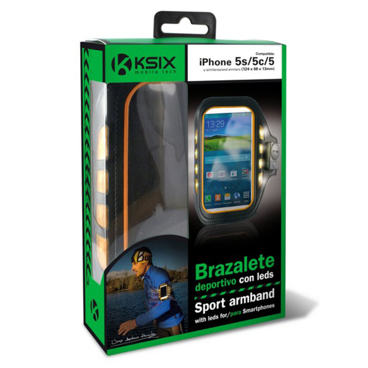 Sports bracelet with LED KSIX 4 Black Neoprene-2