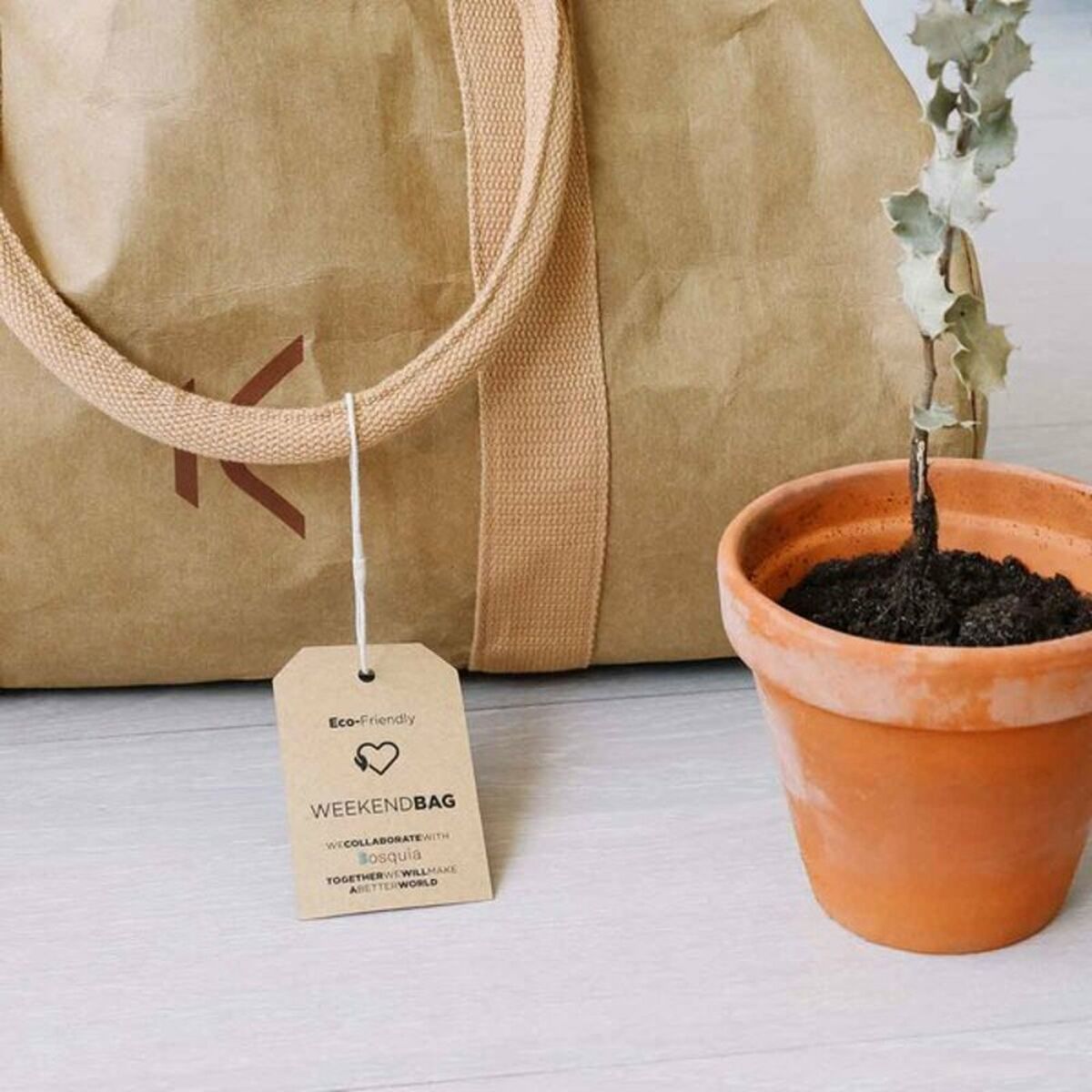 Походная Сумка KSIX WeekendBag Коричневый Eco-friendly крафтовая бумага-3