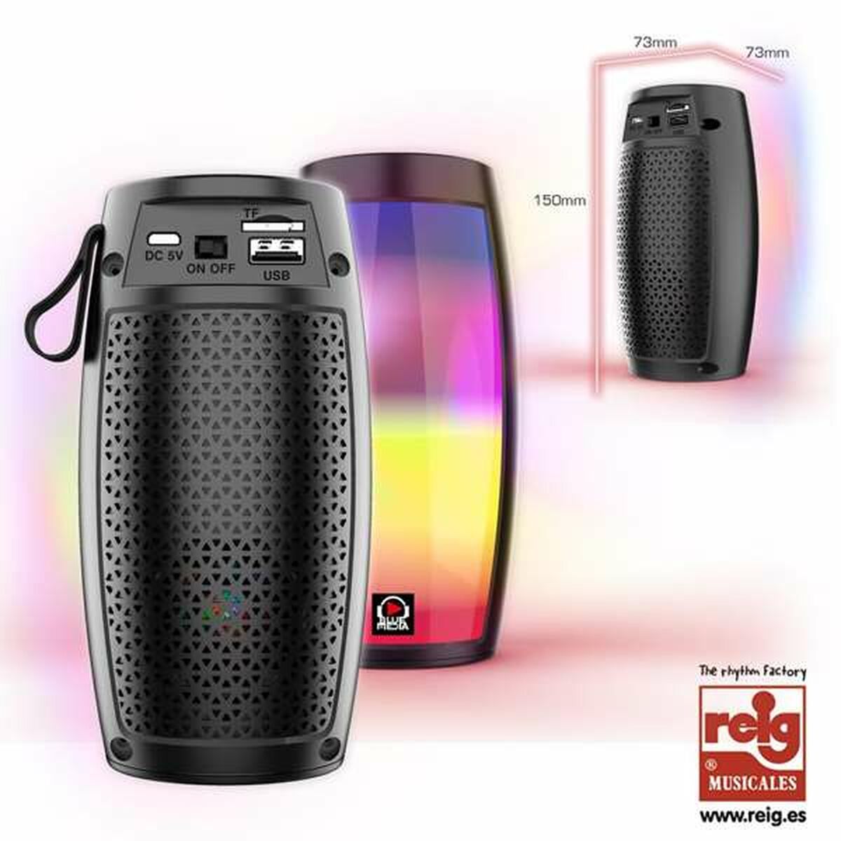 Reig Bluetooth Lautsprecher USB 5 W 16 x 8,2 x 8,2 cm-3