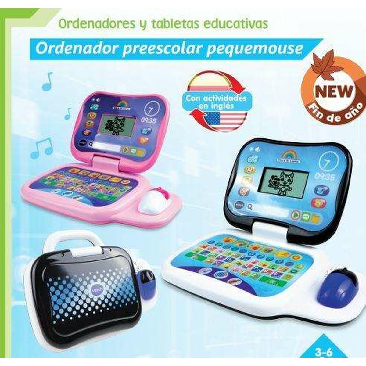 Игрушечный компьютер Vtech Pequemouse ES 32,5 x 7,8 x 33 cm Розовый-4