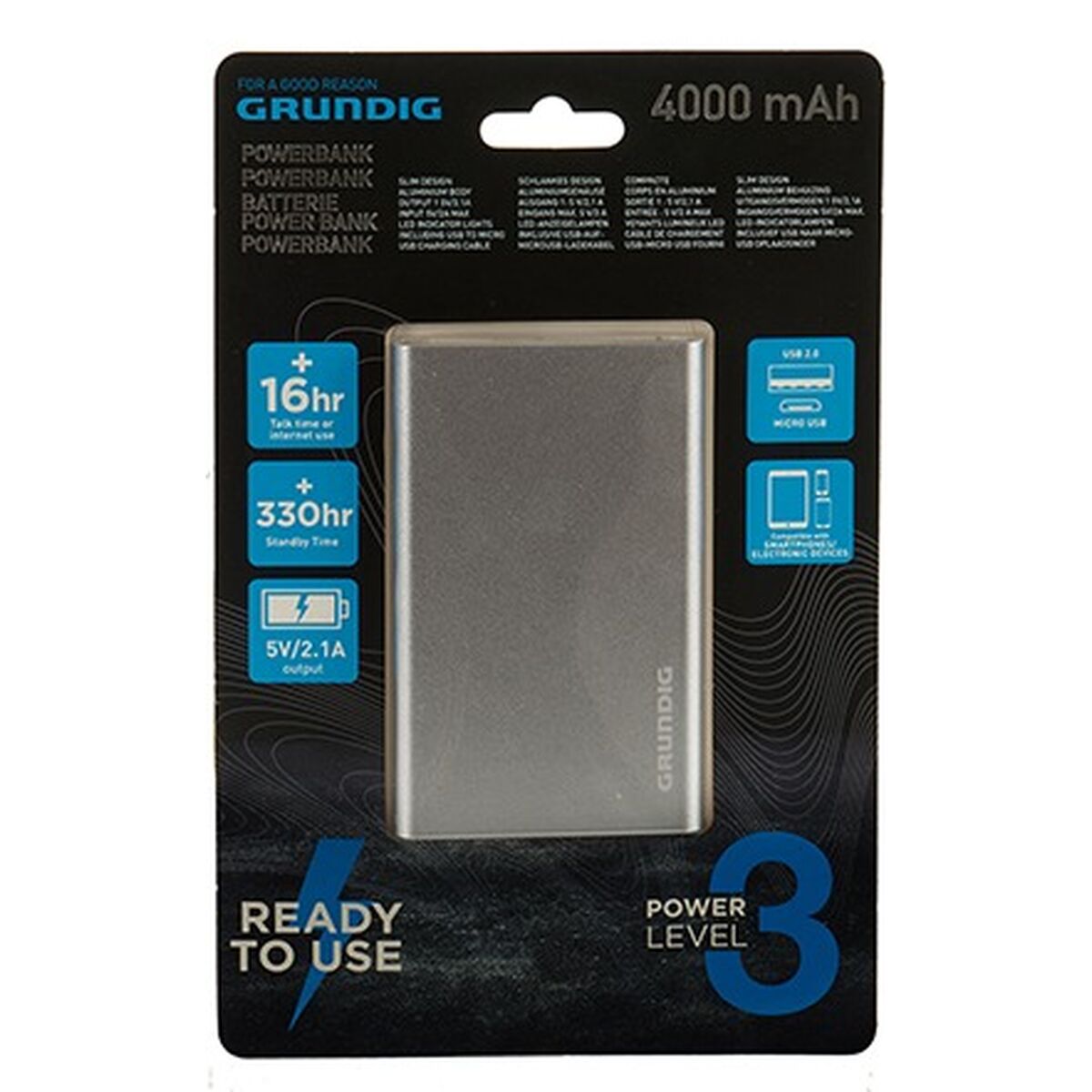 Powerbank Grundig 4000 mAh Серебристый (6 штук)-4
