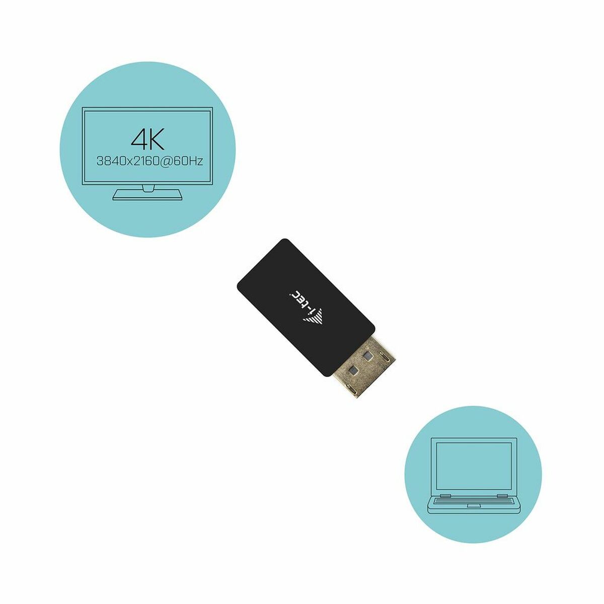 Адаптер для DisplayPort на HDMI i-Tec DP2HDMI4K60HZ-2