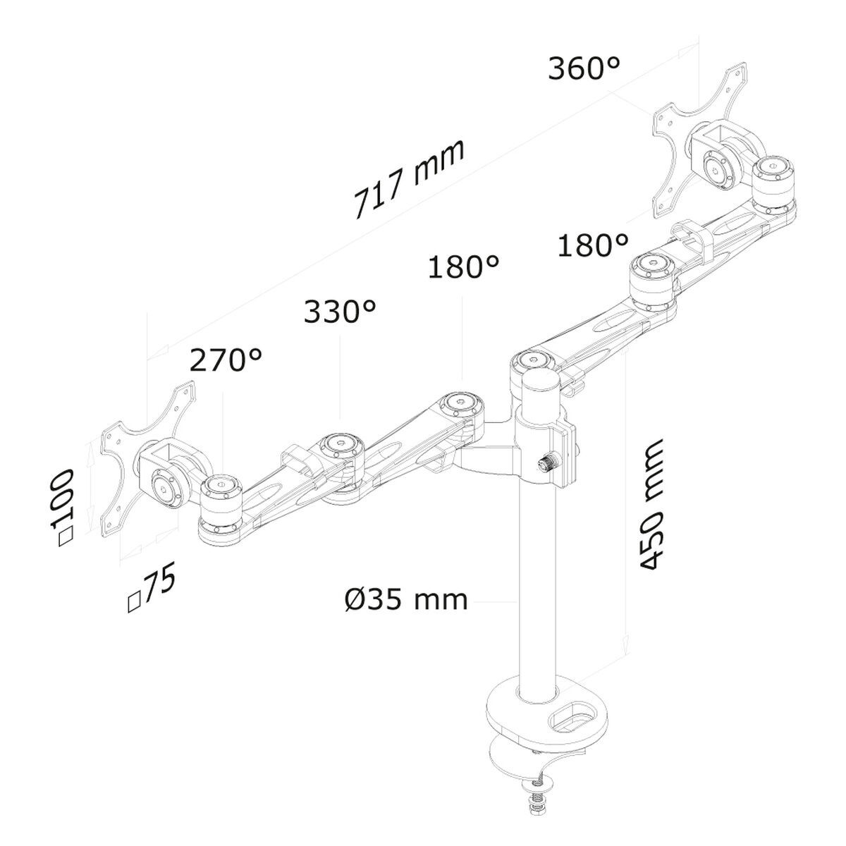 Настольная подставка для экрана Neomounts FPMA-D935DG 10 27-2
