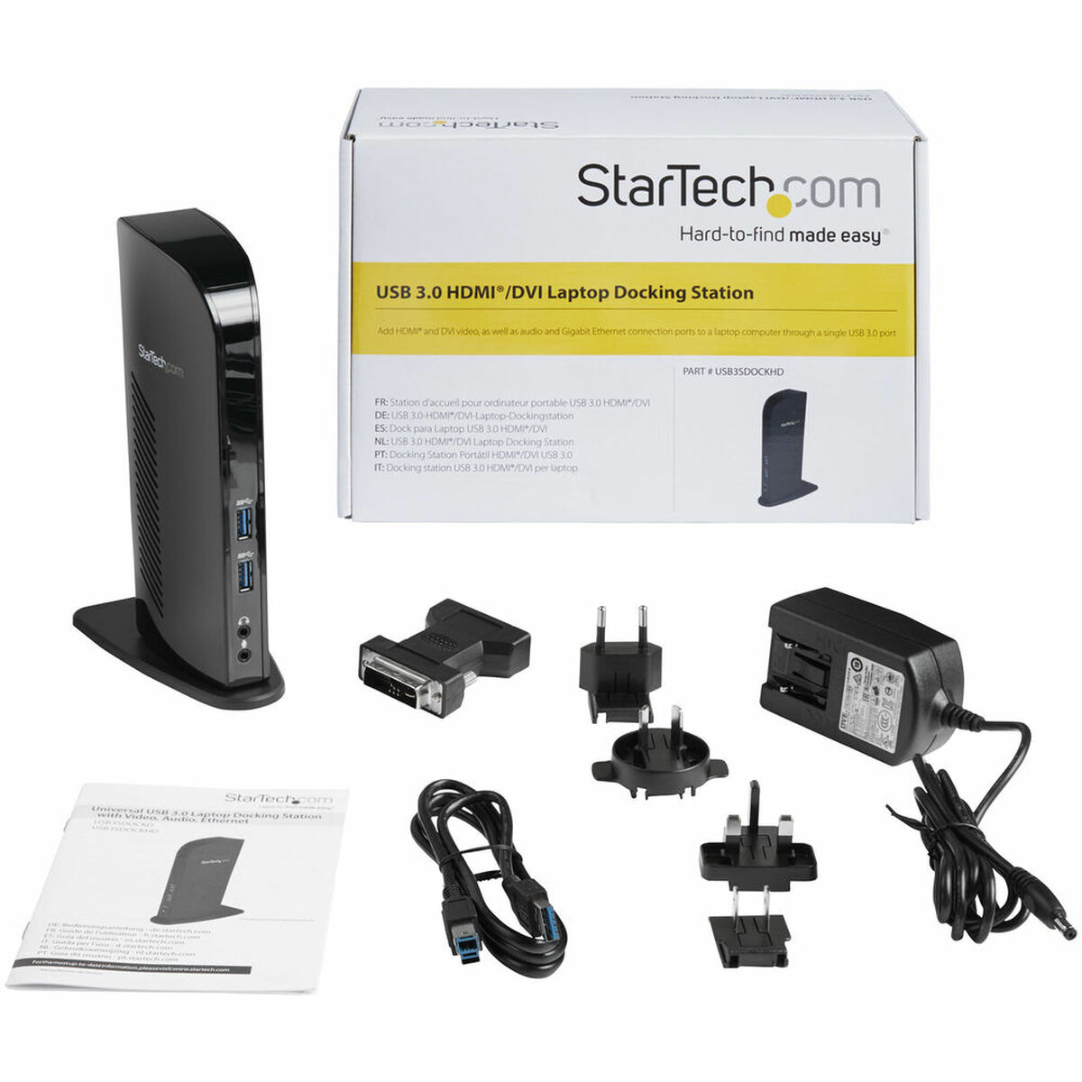 USB-разветвитель Startech USB3SDOCKHD Чёрный 20 W-2