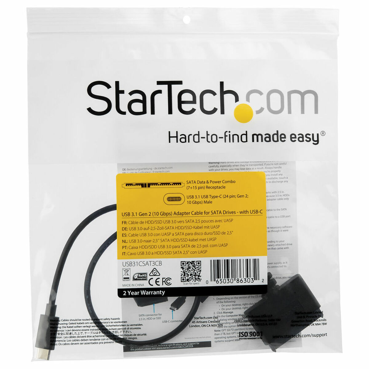 USB-переходник для жесткого диска SATA Startech USB31CSAT3CB 2.5-4