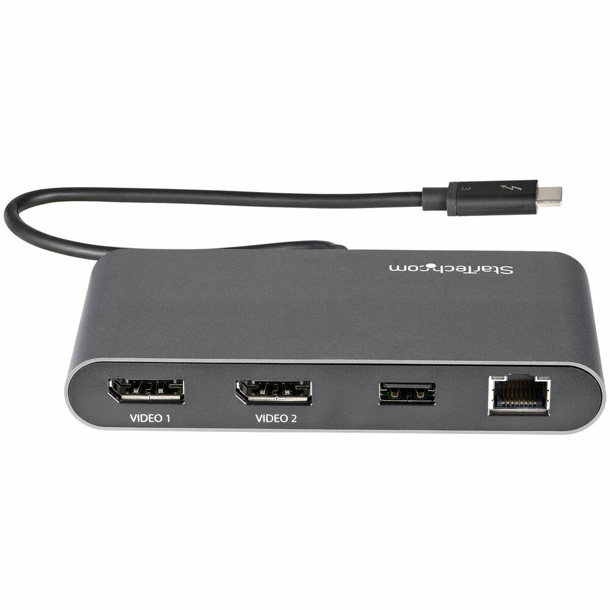 Докстанция Startech TB3DKM2DPL 4K Ultra HD Серый-4