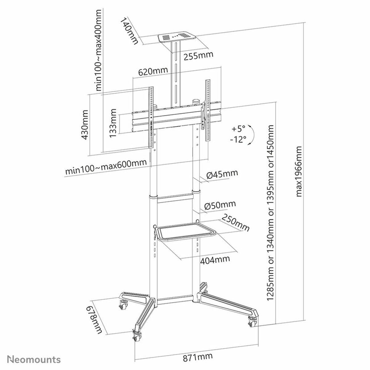 Тележка Neomounts FL50-550BL1 Чёрный Разноцветный 70-2
