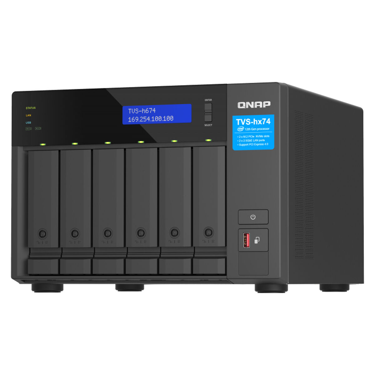 Qnap Network System Storage TVS-H674 Intel Core i5-1240 Black