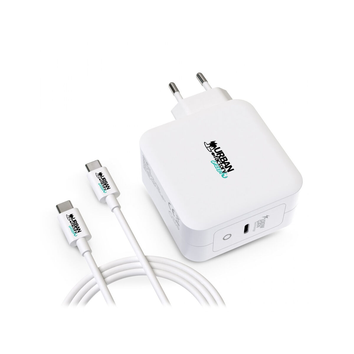 Розеткаға арналған зарядты + Кабель-USB C Urban Factory GSC10UF Ақ