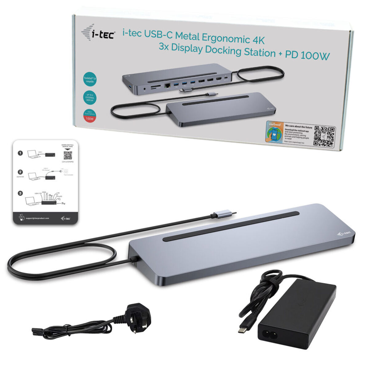 USB-C-разветвитель i-Tec C31FLAT2PDPRO Серебристый-2
