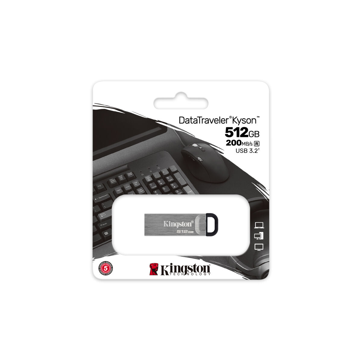 USВ-флешь память Kingston DataTraveler Kyson Серебристый 512 GB-4