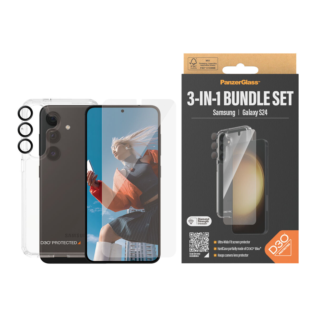 Чехол для мобильного телефона Panzer Glass B1210+7350 Прозрачный Galaxy S24-3
