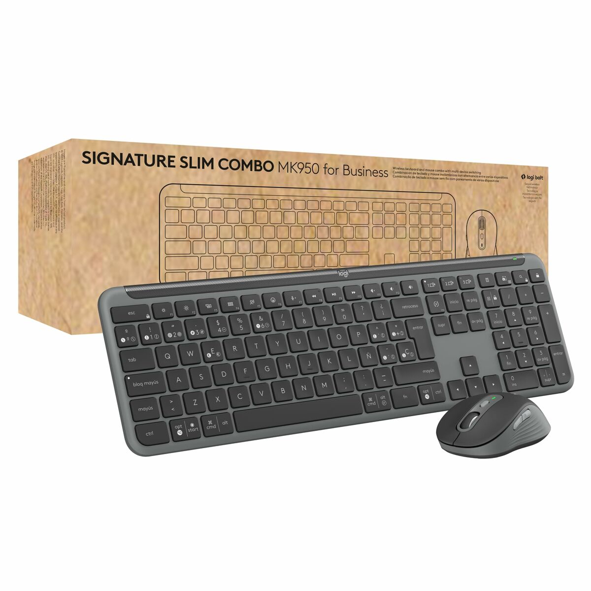 Клавиатура и мышь Logitech MK950 Графитовый Испанская Qwerty-6