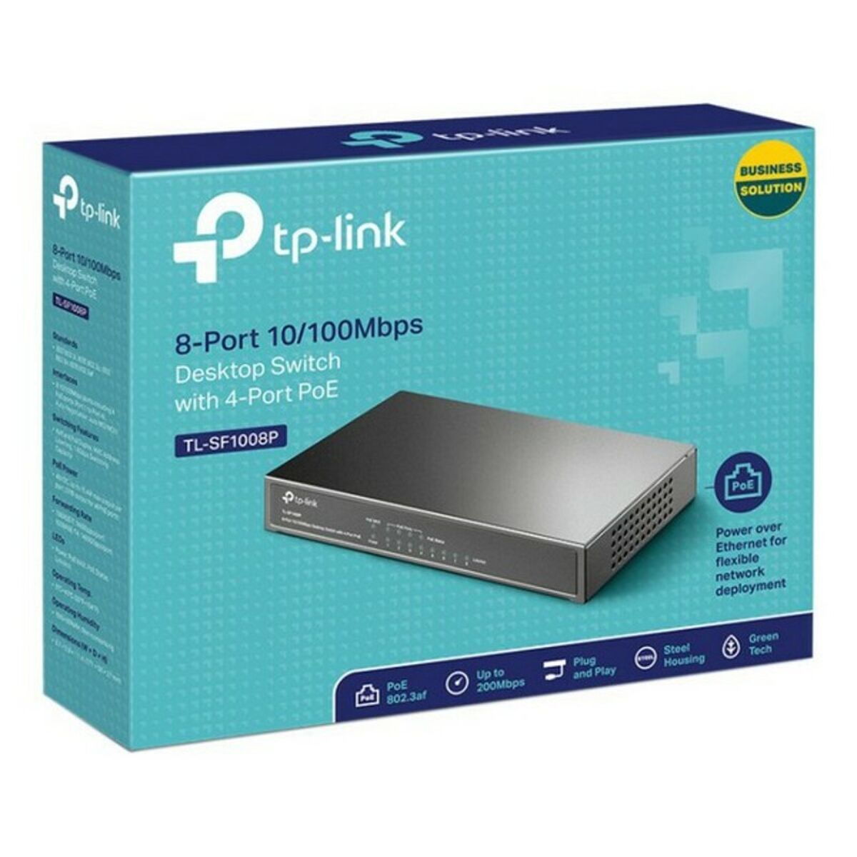 Настольный коммутатор TP-Link TL-SF1008P RJ45 PoE 1.6 Gbps-4
