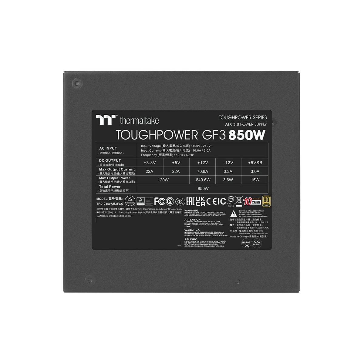 Источник питания THERMALTAKE Toughpower GF3 850 W 80 Plus Gold-3