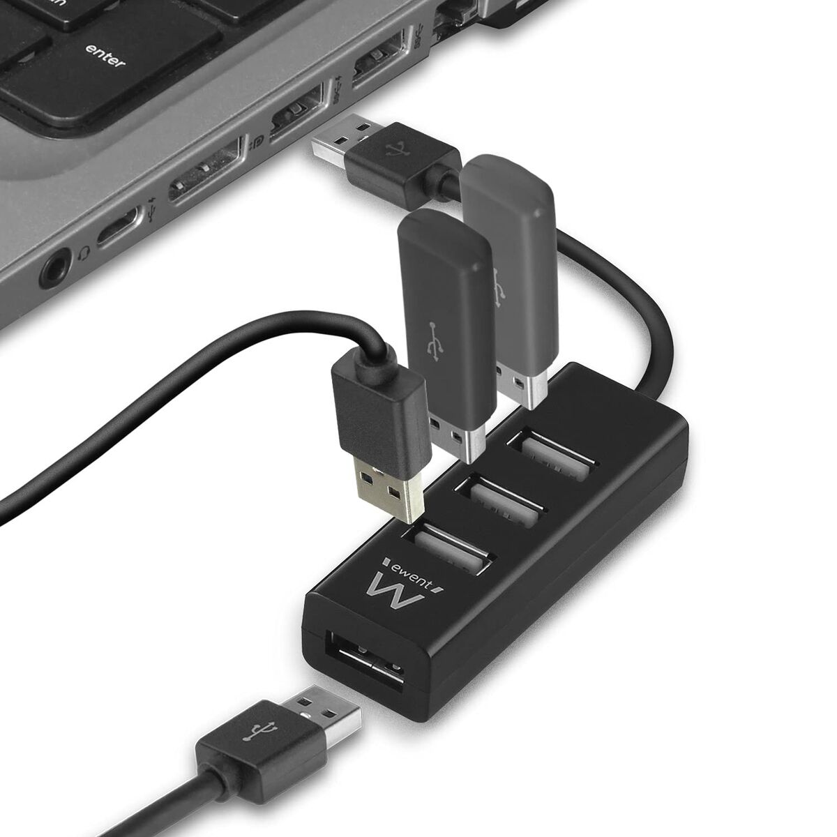 USB-разветвитель Ewent EW1123 Чёрный-4