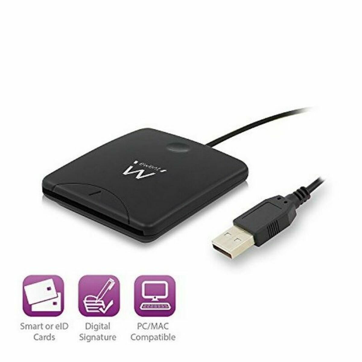 Ридер удостоверений личности Ewent EW1052 USB 2.0 Чёрный-4