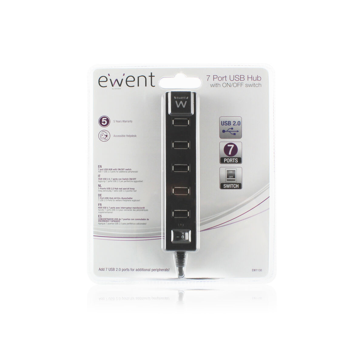 USB-разветвитель Ewent EW1130 Чёрный-3