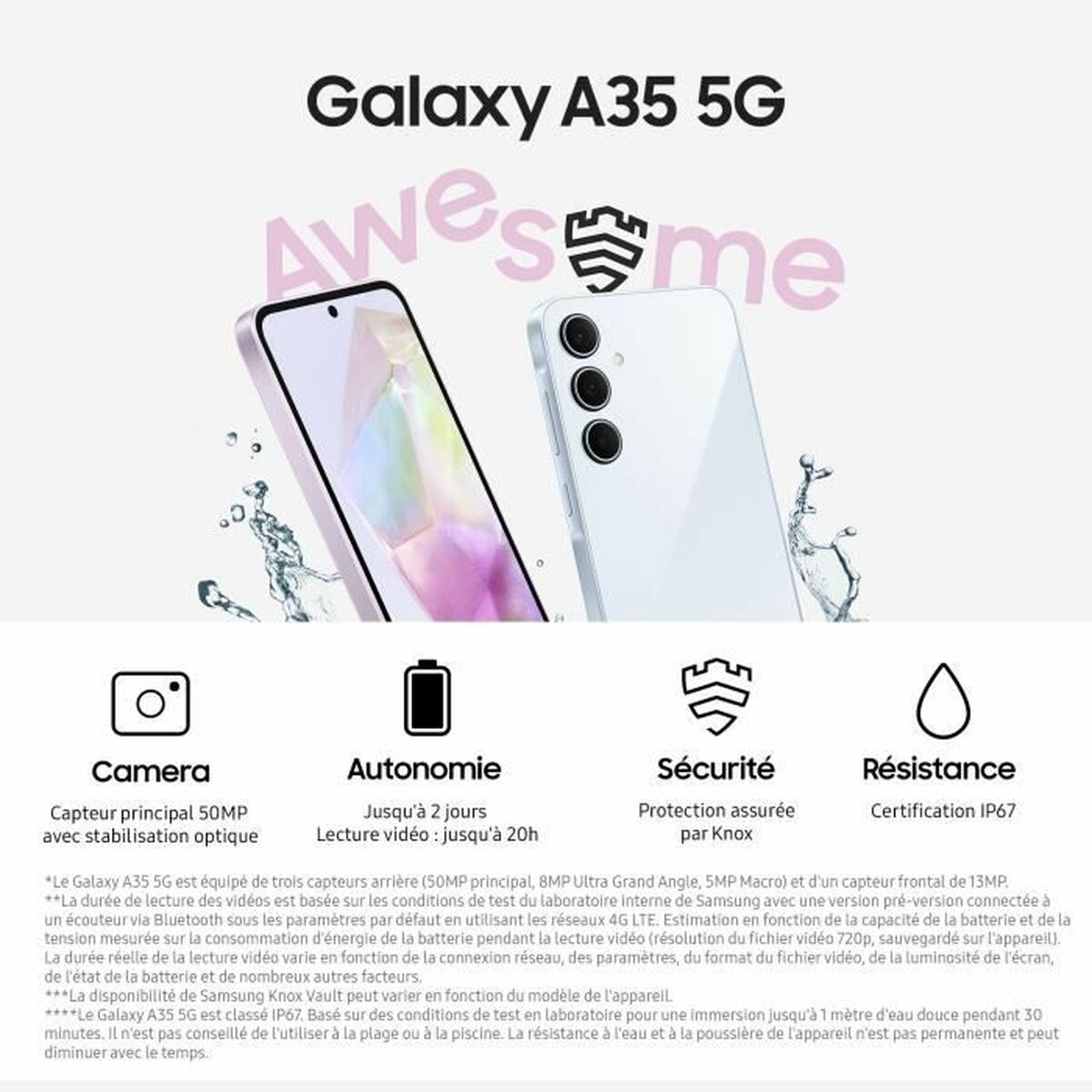 Смартфоны Samsung 6 GB RAM 128 Гб Синий Чёрный-3