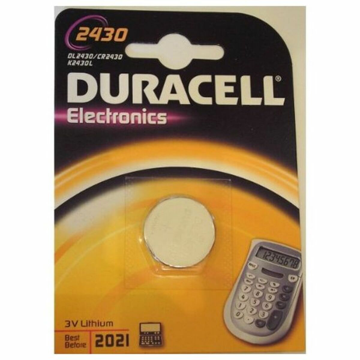 Литиевая батарейка таблеточного типа DURACELL DL2430 CR2430-3