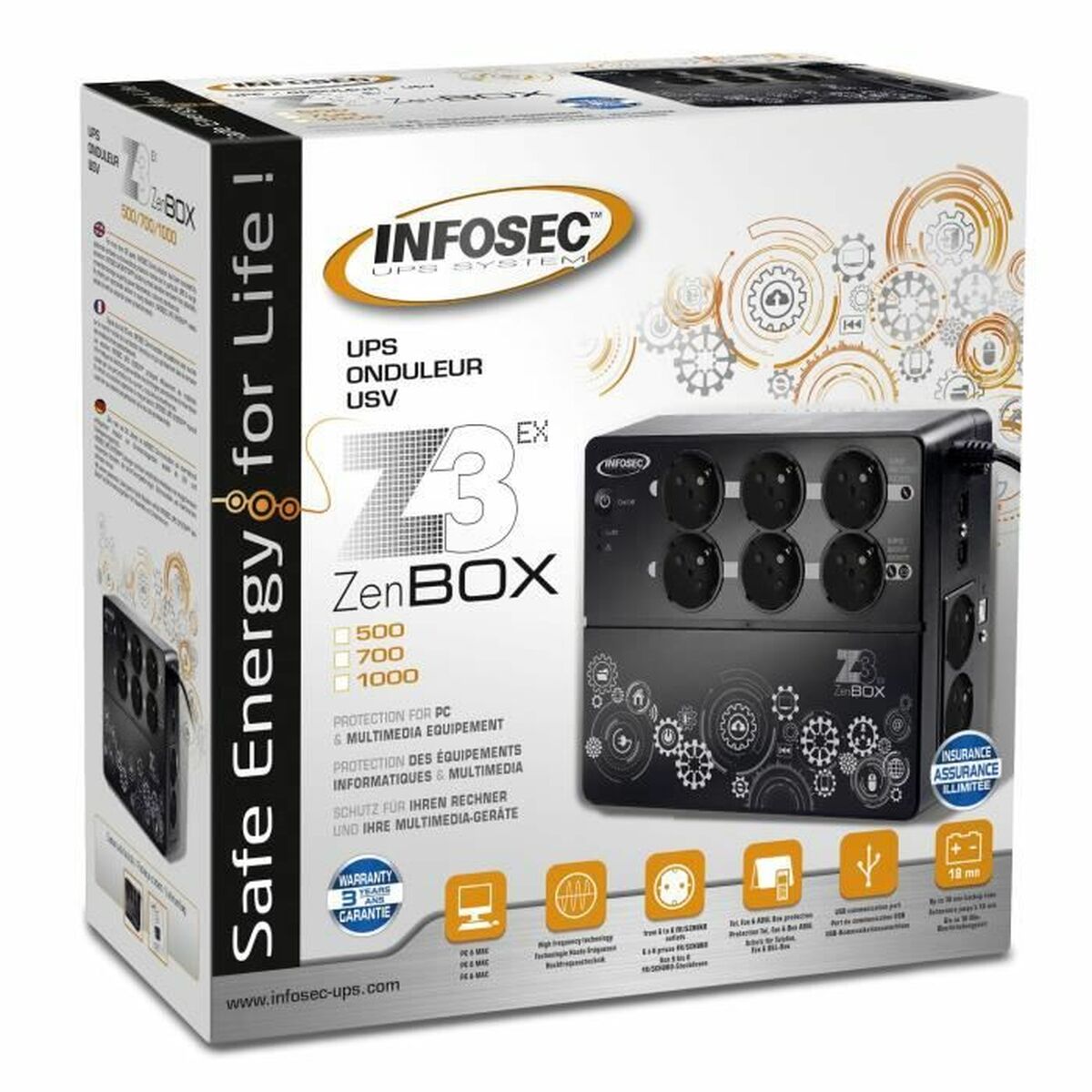 Свинец INFOSEC Z3 Zenergy Box 700 12 V 220 V 360 W-3