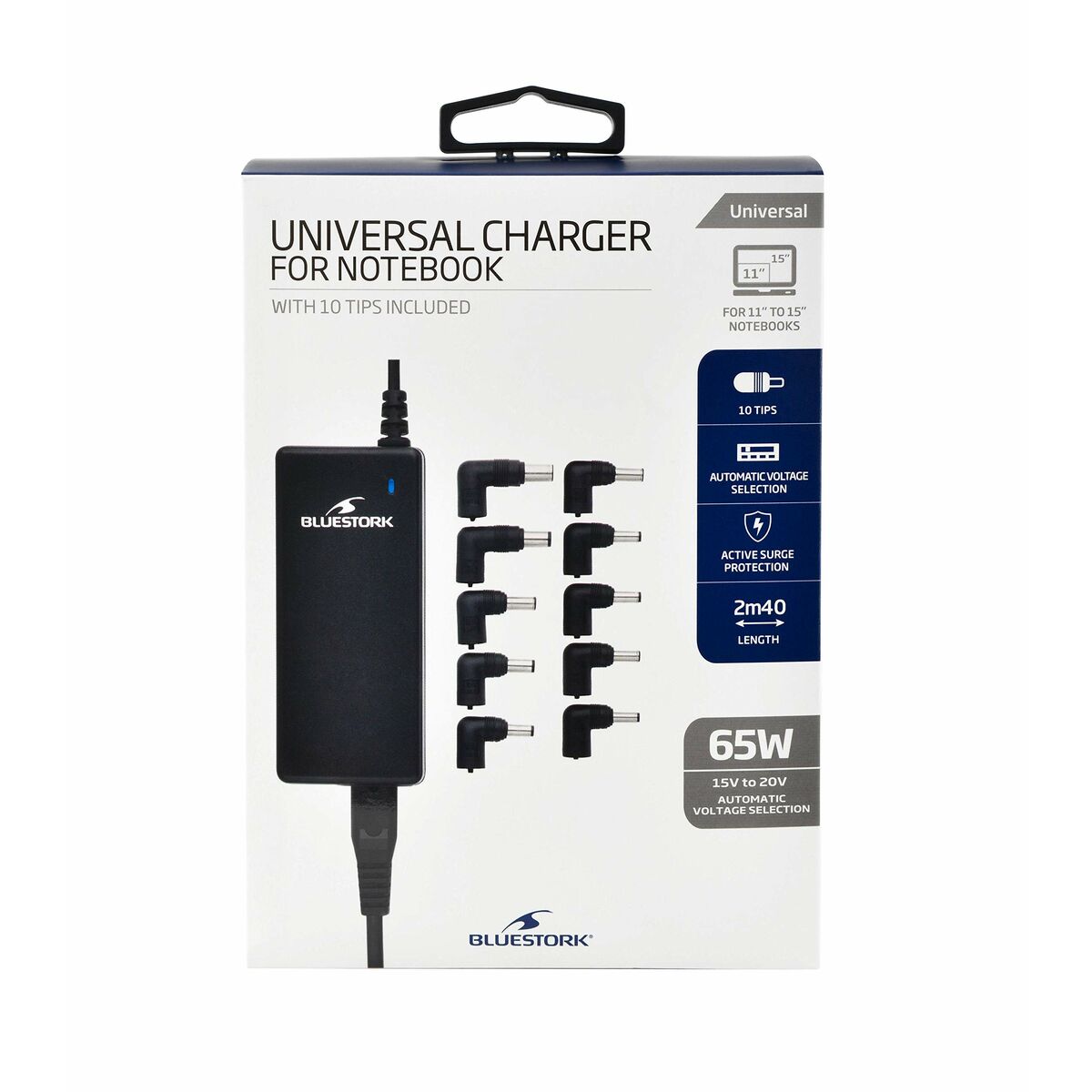 Зарядное устройство для ноутбука Bluestork BS-PW-NB-65/2 Универсальный 10-в-1 65 W-3