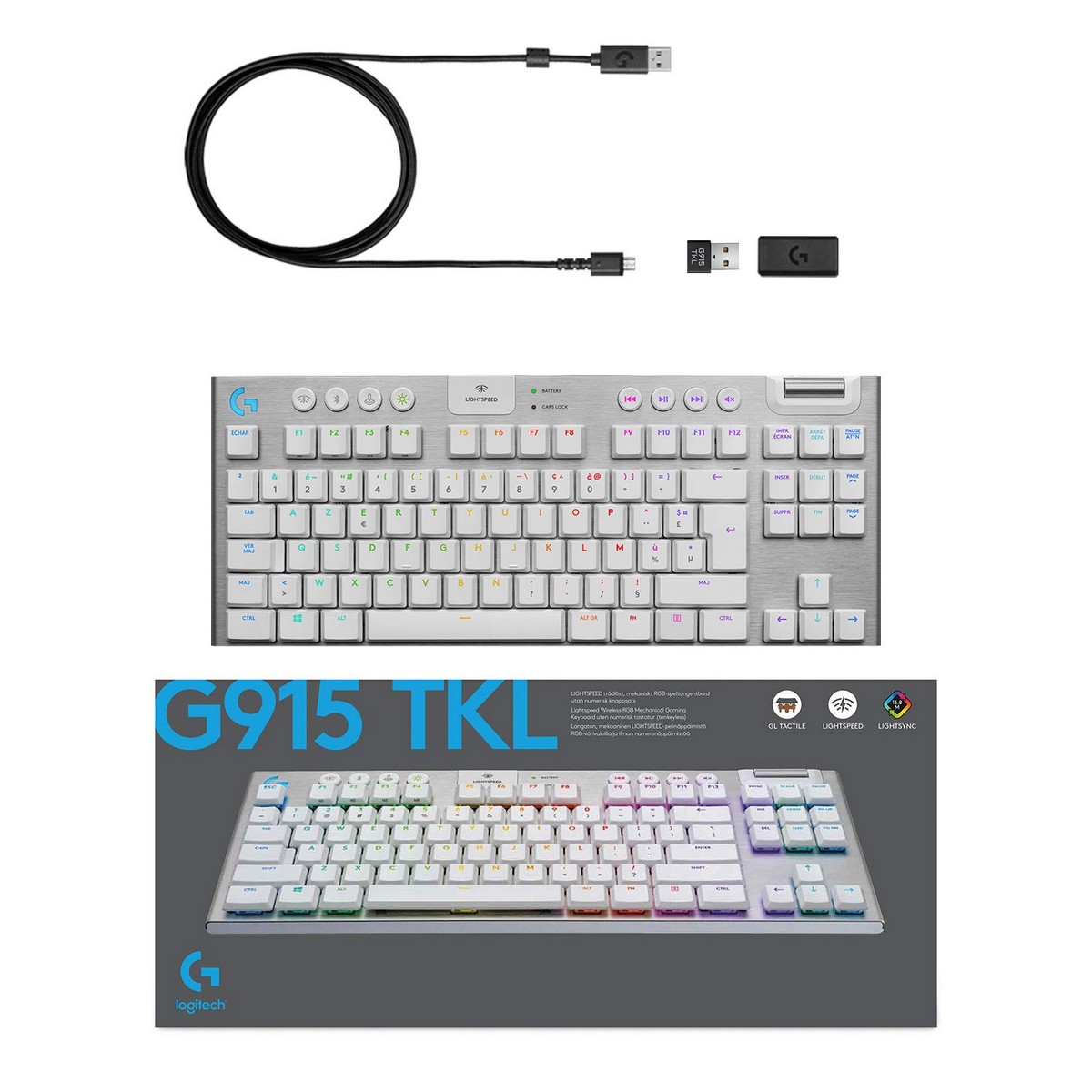 Teclado Bluetooth con soporte para tableta Logitech G915 TKL-3