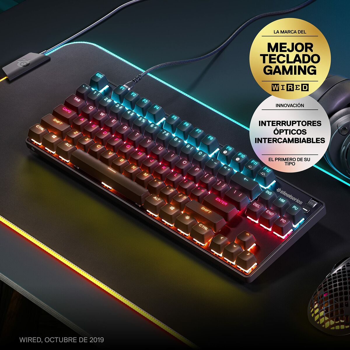 Teclado de juego Gaming SteelSeries Apex 9 TKL AZERTY-2