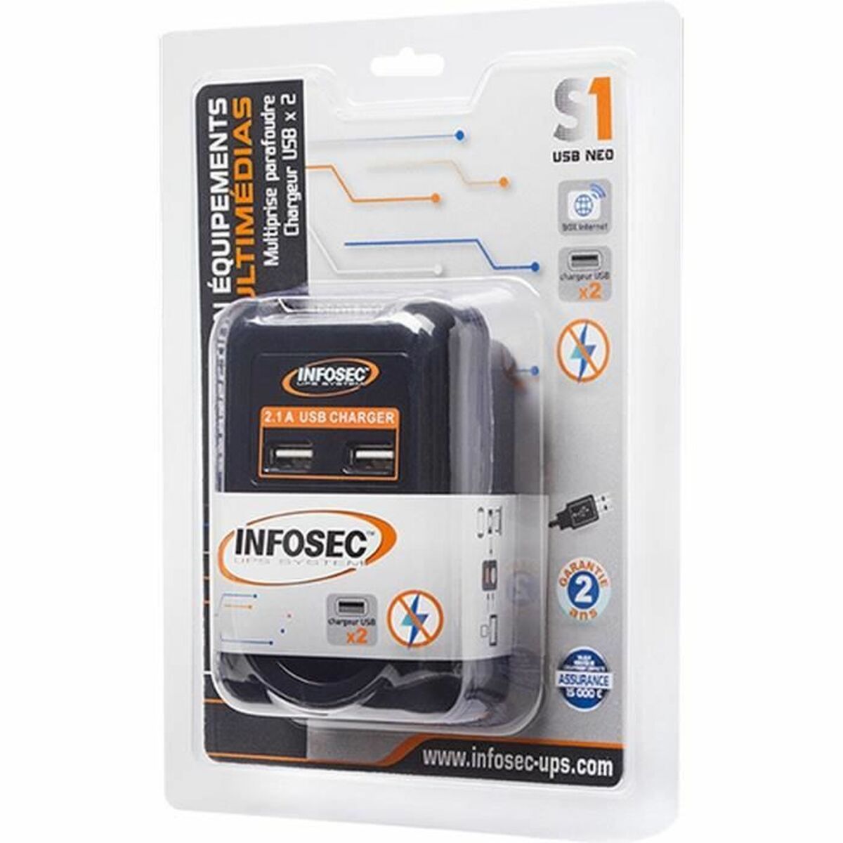 Защита от перенапряжения INFOSEC S1 USB NEO Чёрный-2