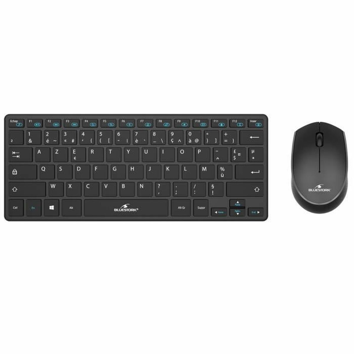 Teclado y ratón Bluestork Sans fil Ultra compact Negro-2