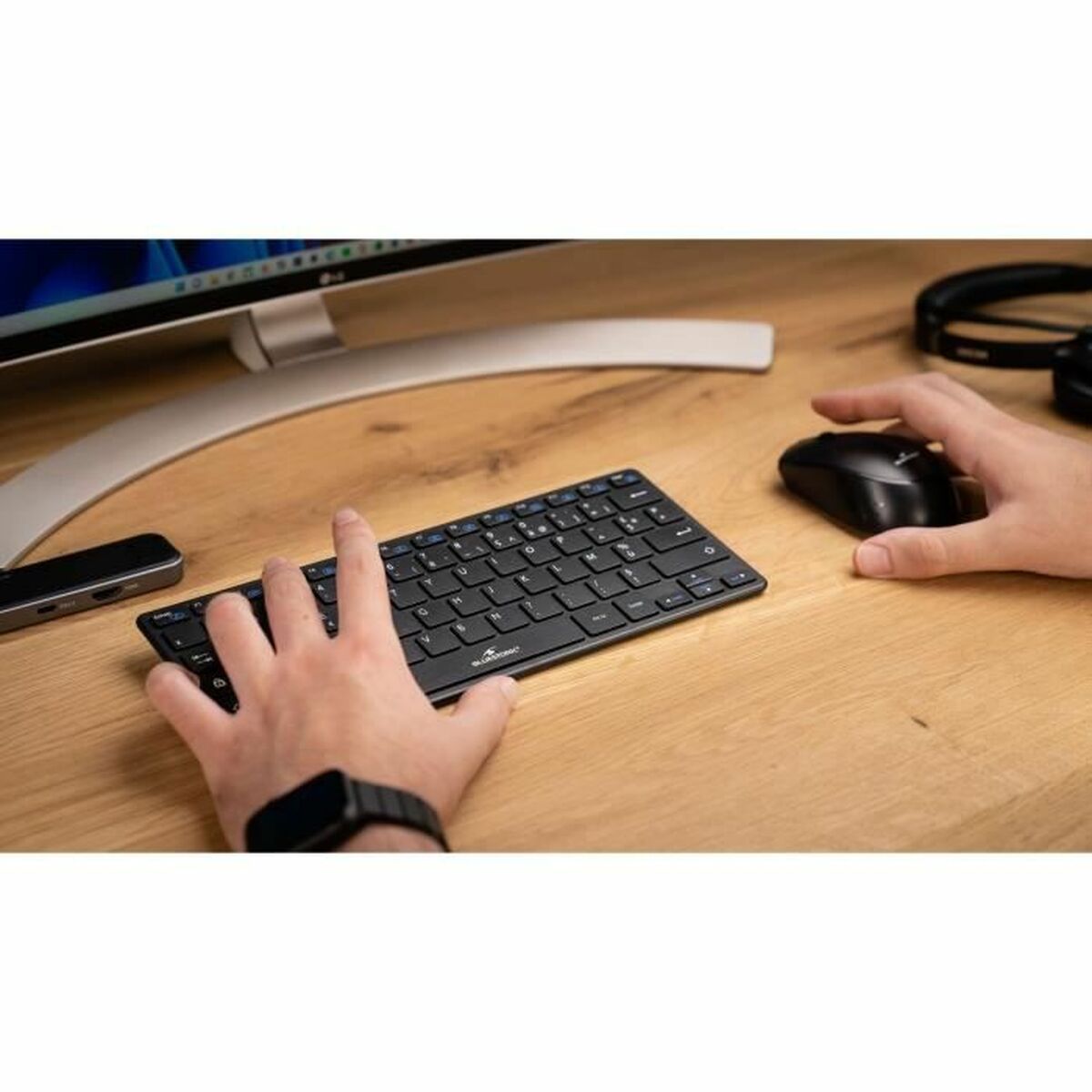 Teclado y ratón Bluestork Sans fil Ultra compact Negro-4