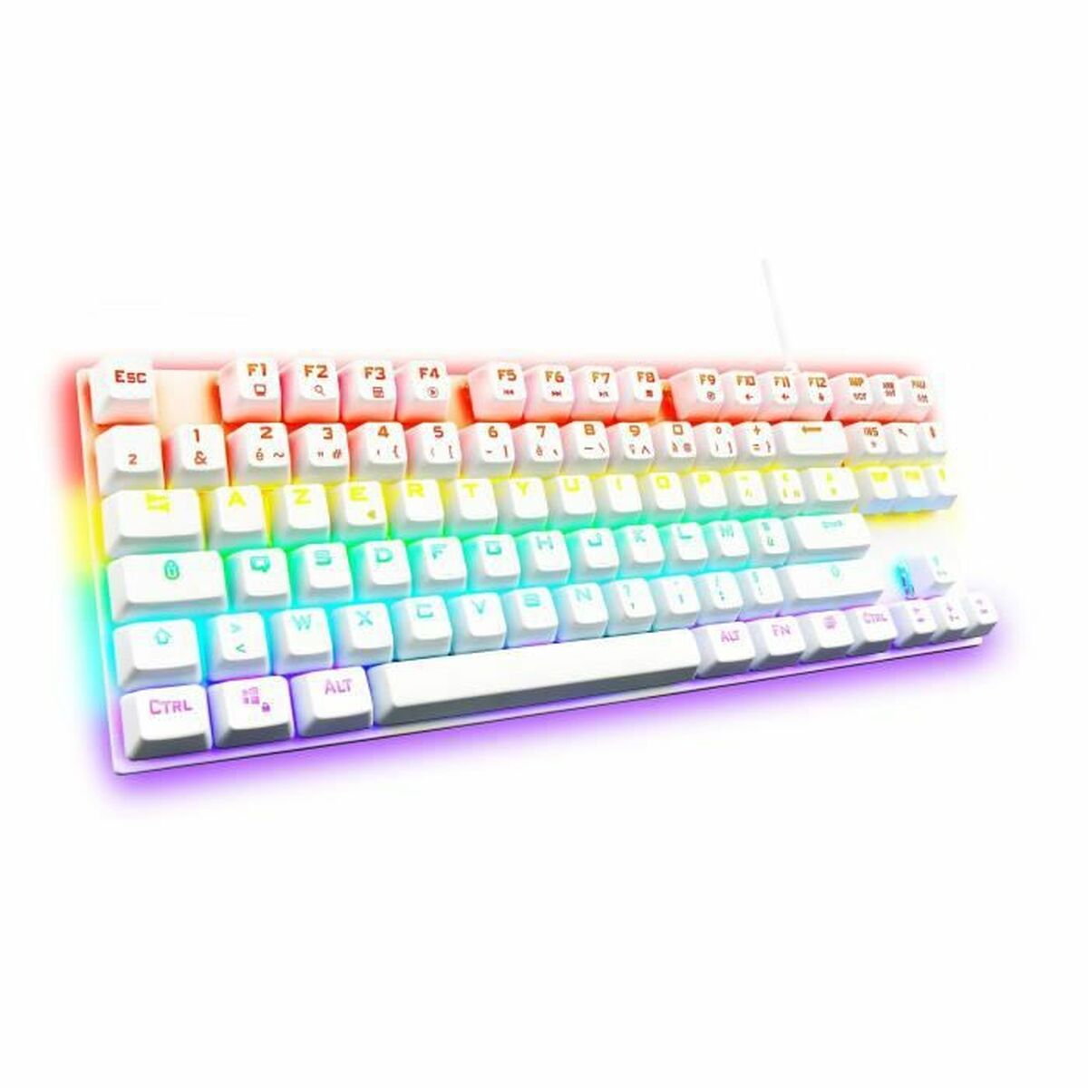 Juego de teclado Gaming The G-Lab Mercury AZERTY Blanco-2