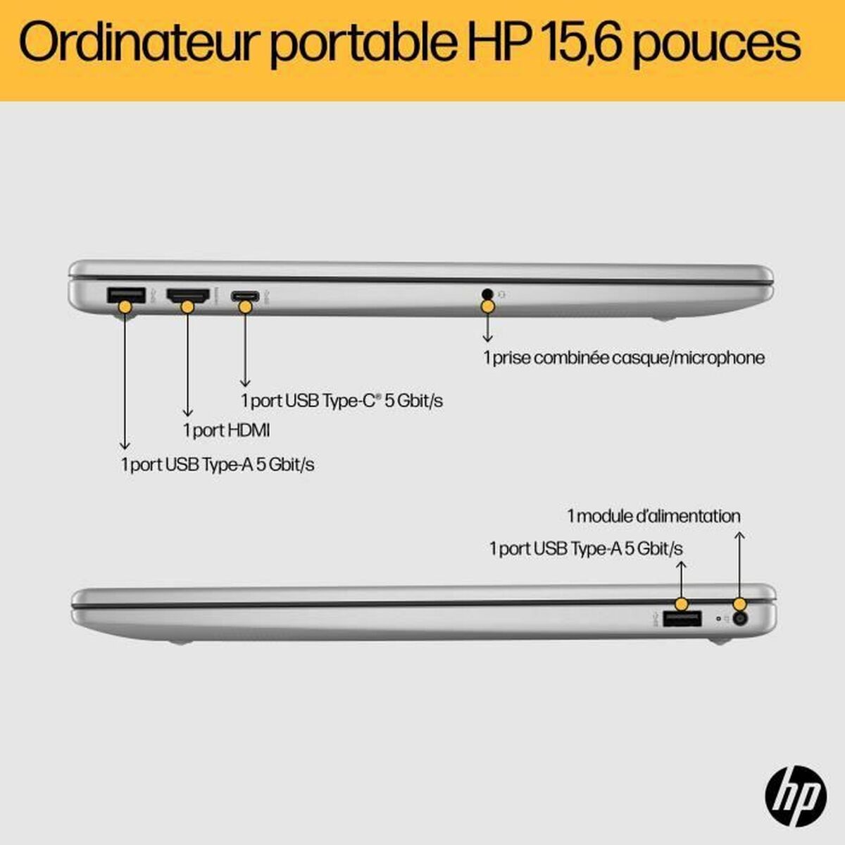 Ноутбук HP FC0071NF 15,6 ryzen 5-7520u 16 GB RAM 512 GB Azerty французский-3