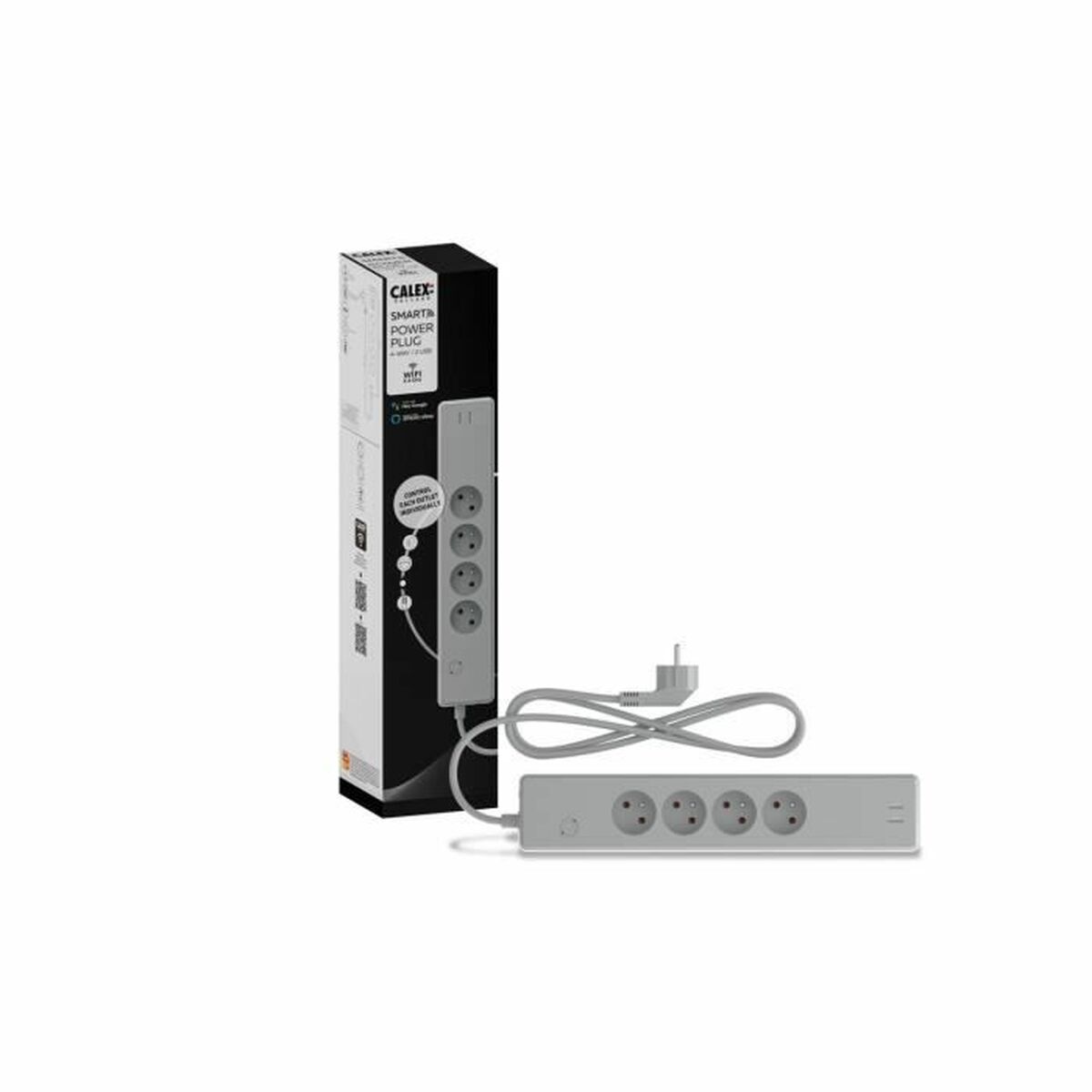 Блок электрических розеток, 4 позиции, без выключателя Calex USB x 2-2