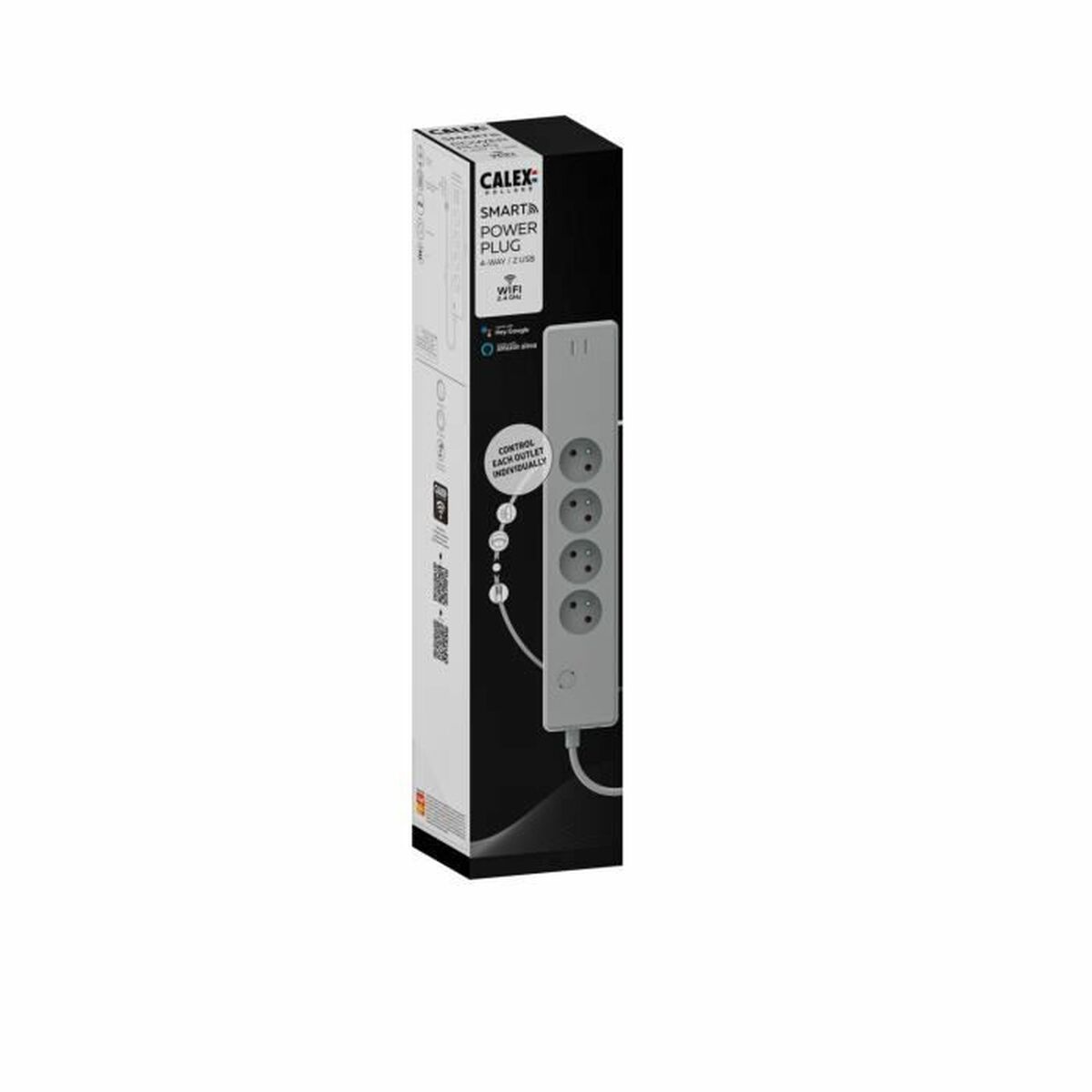 Блок электрических розеток, 4 позиции, без выключателя Calex USB x 2-3