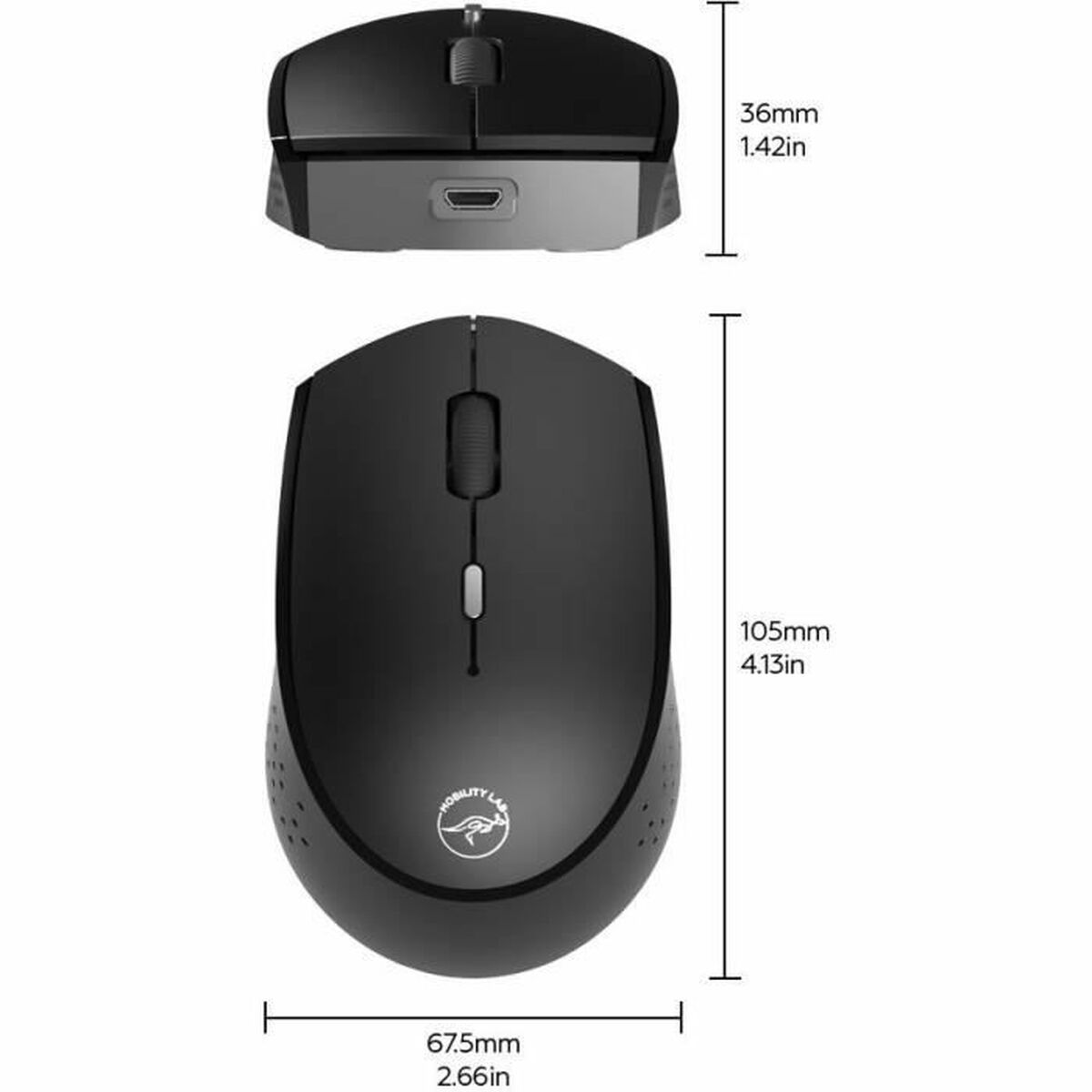 Ratón Bluetooth inalámbrico Mobility Lab Negro-2